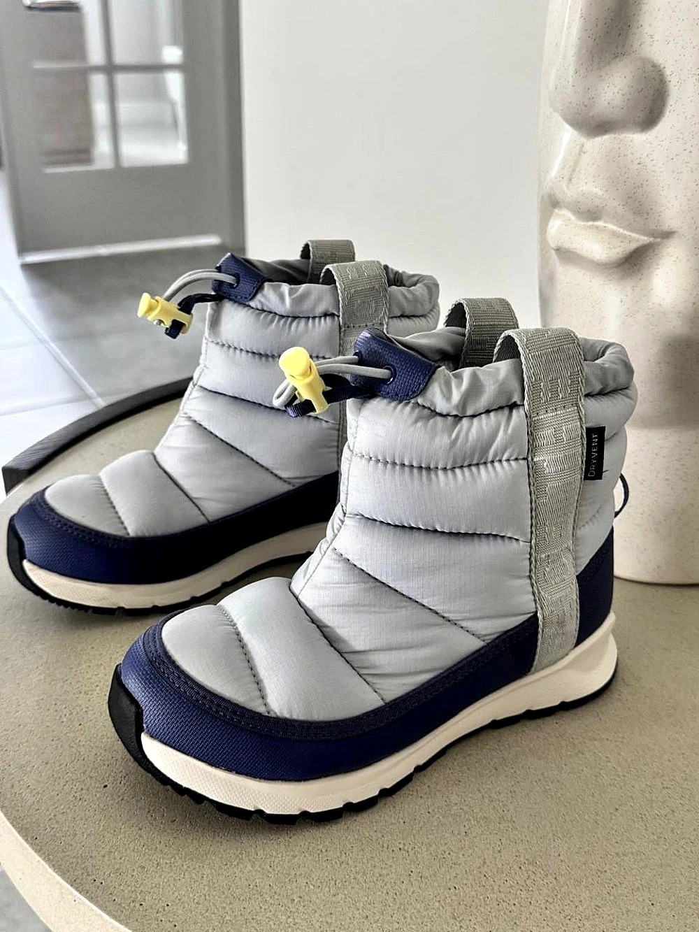 The North Face ThermoBall Lace-Up Waterproof Boots Gray & Blue